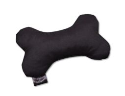 Černá textilní hračka pro psy kost